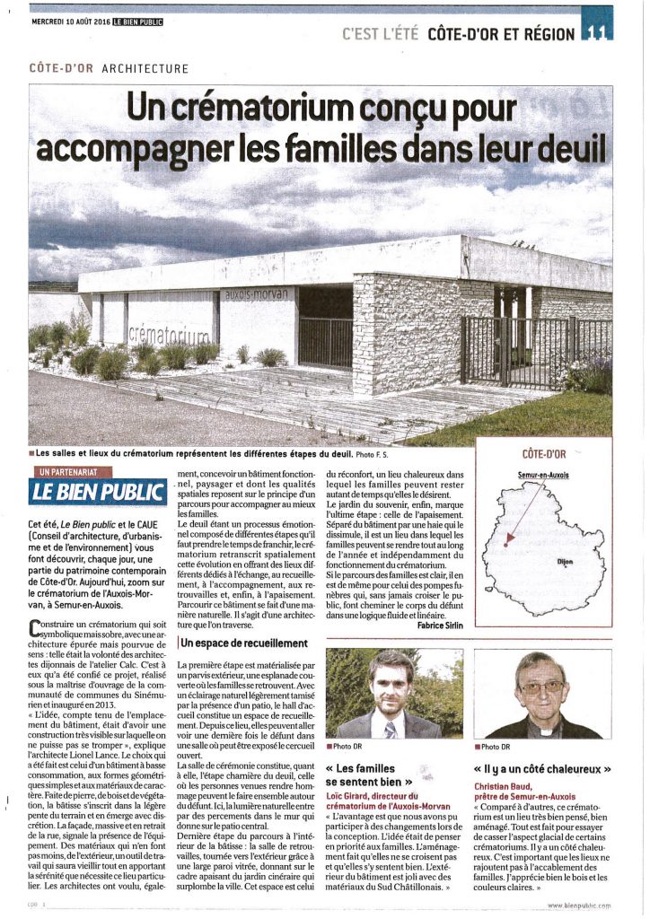 Architecture Crématorium Auxois-Morvan, Atelier Calc, , Lionel Lance, Père Baud, Loïc Girard